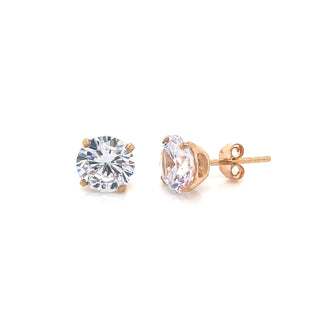 Yellow Gold Four Claw Stud Earrings