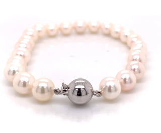 9ct White Gold Cultured Pearl Bracelet