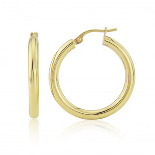 9ct Yellow Gold Tube Hoop Earrings