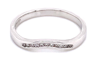 18ct White Gold Channel Set 0.10ct Diamond Shaped Ring