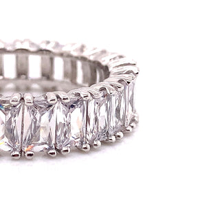 Sterling Silver Full Baguette Cz Ring