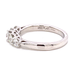 Platinum Tapered Five Stone Eternity Band