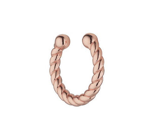 Sterling Silver And Rose Gold Plated 15mm Rope Ear Cuff