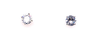 Sterling Silver Cz 6mm Round Stud Earrings