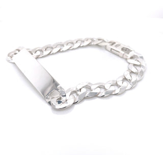 Sterling Silver Gents Curb I.D Bracelet