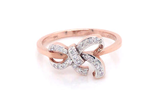 9ct Rose Gold Diamond Bow Ring