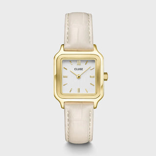 Cluse Gracieuse Petite Watch Leather, Marshmallow Croco, Gold Colour