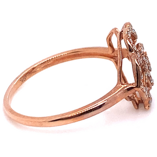 9ct Rose Gold Flower Diamond Ring