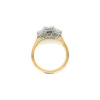 Madison - 18ct Yellow Gold 2.52ct Laboratory Grown Emerald Cut Three Stone Diamond Ring