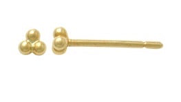 3 Ball 9ct Gold Tiny Earring pt46639