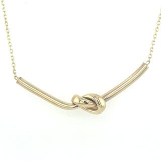 9ct Yellow Gold Knotted Bar Necklace