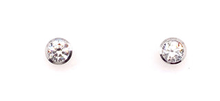 9ct White Gold Solo Cz Stud Earrings