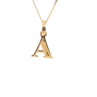 9ct Yellow Gold Plain Initial A Pendant