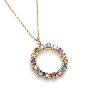 Pastel Open Circle 9ct Chain