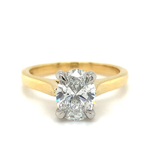 Emma - 18ct Yellow Gold 1.34ct Lab Grown Oval Solitaire Diamond Ring