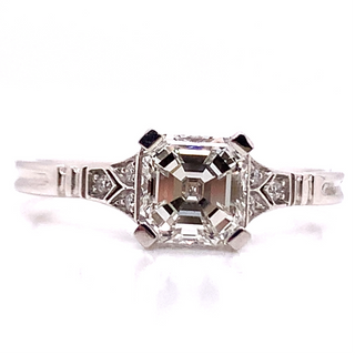 Paula - 18ct White Gold Asscher Cut Diamond Engagement Ring