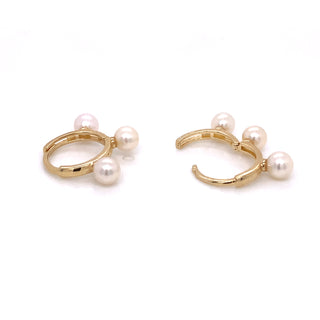 9ct Yellow Gold 3 Pearl Hoop
