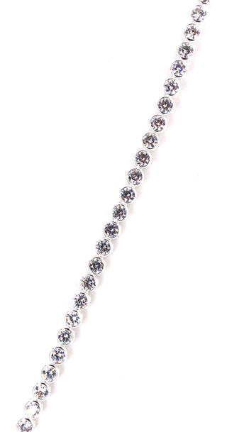 Sterling Silver Round Cz 17.5cm Tennis Bracelet With Rubover Setting