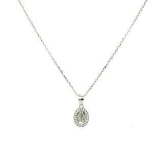 Sterling Silver Miraculous CZ Medal Pendant