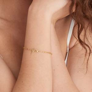Ania Haie Forget Me Knot Gold Knot T Bar Chain Bracelet