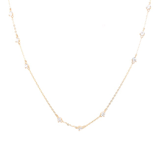 9ct Yellow Gold Scattered Round CZ Chain
