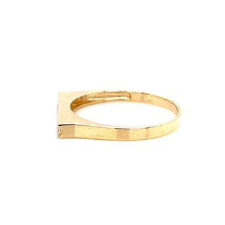 9ct Gold Cz Flat Bar Ring
