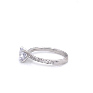 Sterling Silver CZ Round Solitaire with CZ Set Shoulders