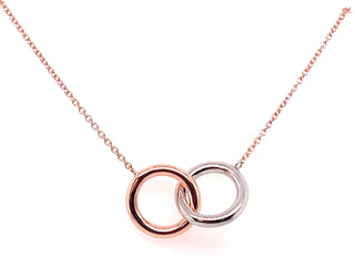 9ct Gold Two Tone Double Circle Necklace