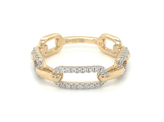 18ct Yellow Gold Diamond Link Ring