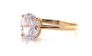 9ct Yellow Gold Large Oval Cz Ring