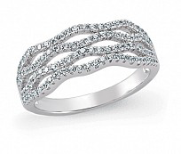 Sterling Silver Cubic Zirconia Micro Pave Dress Ring