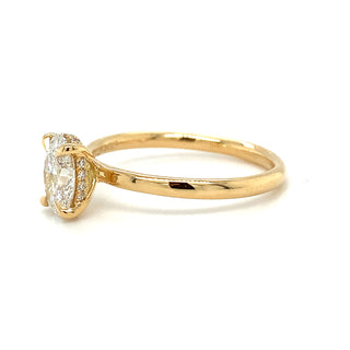 Millie - 18ct Yellow Gold 0.79ct Laboratory Grown Oval Solitaire with Hidden Halo