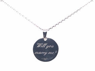 Sterling Silver Will You Marry Me Pendant