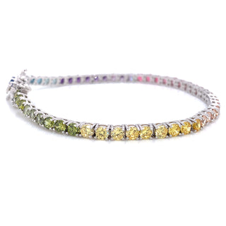 Sterling Silver Rainbow Tennis Bracelet