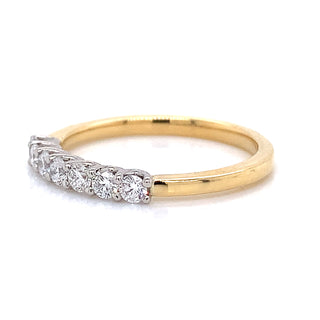 18ct Yellow Gold .35ct Laboratory Grown Diamond 7 Stone Eternity Ring