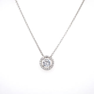 Sterling Silver Round Cz Halo Pendant