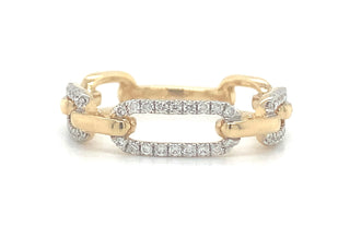 18ct Yellow Gold Diamond Link Ring