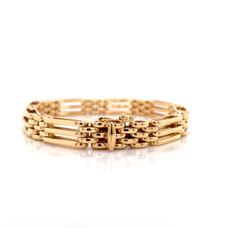 9ct Yellow Gold Three Bar Gate Bracelet