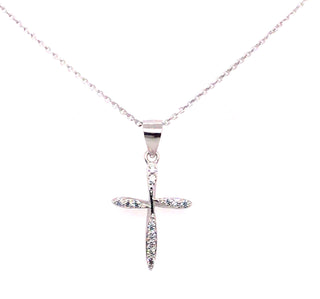 Sterling Silver Cross Cz Pendant