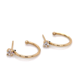 Cz stud and hoop Earrings 9ct gold