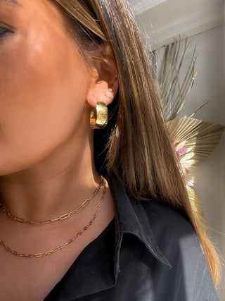 Tapered Golden Hoop Style Earring