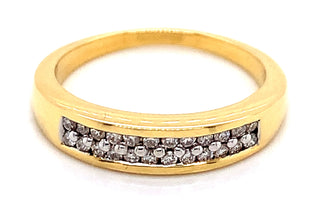 18ct Yellow Gold Pave Set Earth Grown 0.25ct Two Row Diamond Ring