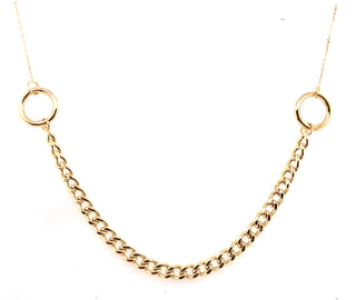 9ct Yellow Gold Circle And Curb Chain Neclet