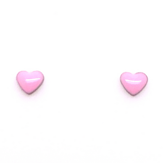 Sterling Silver Pink Heart Earrings