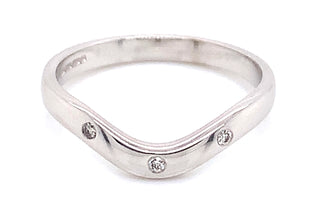 18ct White Gold Gypsy Set .06ct Earth Grown Diamond Shaped Ring