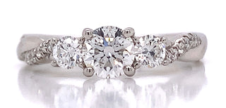 Scarlett - Platinum Three Stone Twisted Band Diamond Engagement Ring
