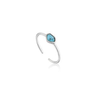 ANIA HAIE Turquoise Adjustable Ring Silver