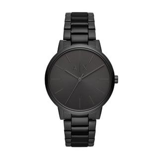 Armani Exchange Gents Ionised Black Stainless Case And Bracelet With Black Analogue Dial Watch
