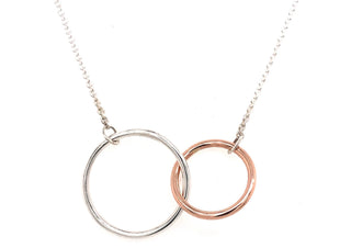 Tadgh Óg Silver & 9ct Rose Gold Double Circle Pendant