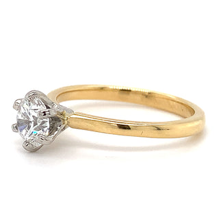 Dayna - 18ct Yellow Gold Six Claw 0.80ct Laboratory Grown Solitaire Diamond Ring